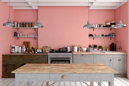 Pink - Gray Kitchen Cabinetry