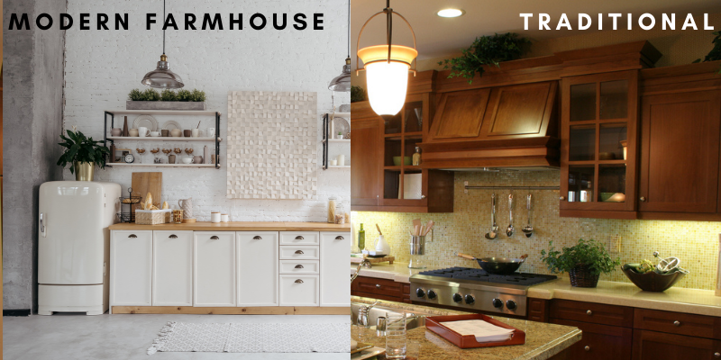 Modern Farmhouse vs Traditional Kitchen-1