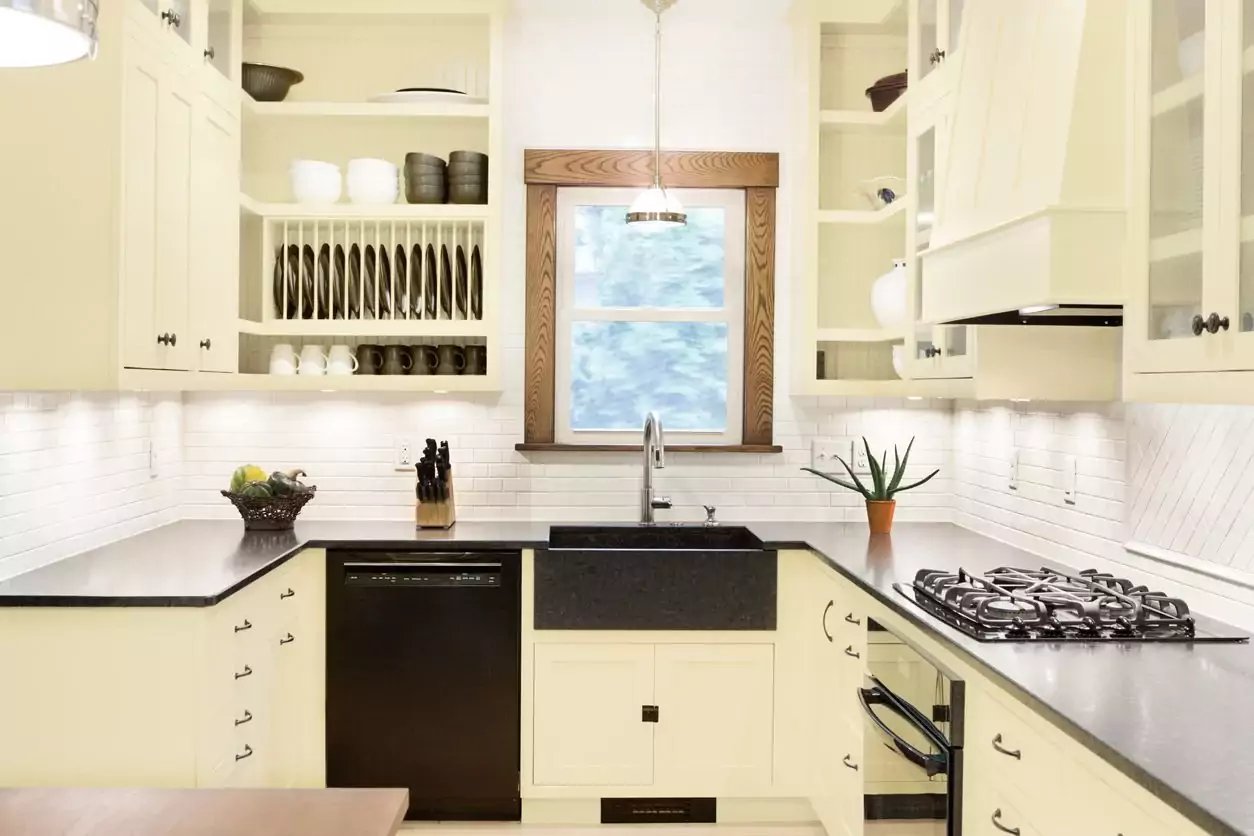 12 kitchens with shaker cabinets to inspire your own:6 Shaker cabinets with open shelving