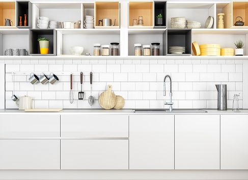 Paint the inside of your cabinets- White Kitchen Cabinets