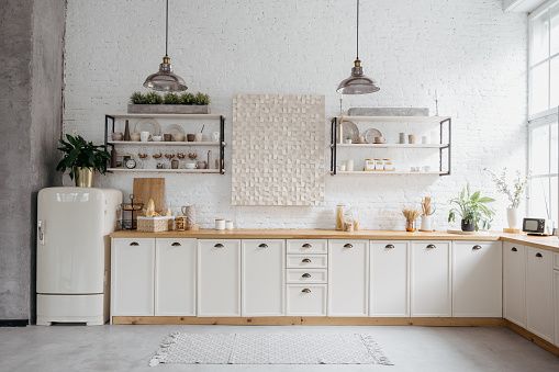Rustic Kitchen - White Kitchen Cabinets