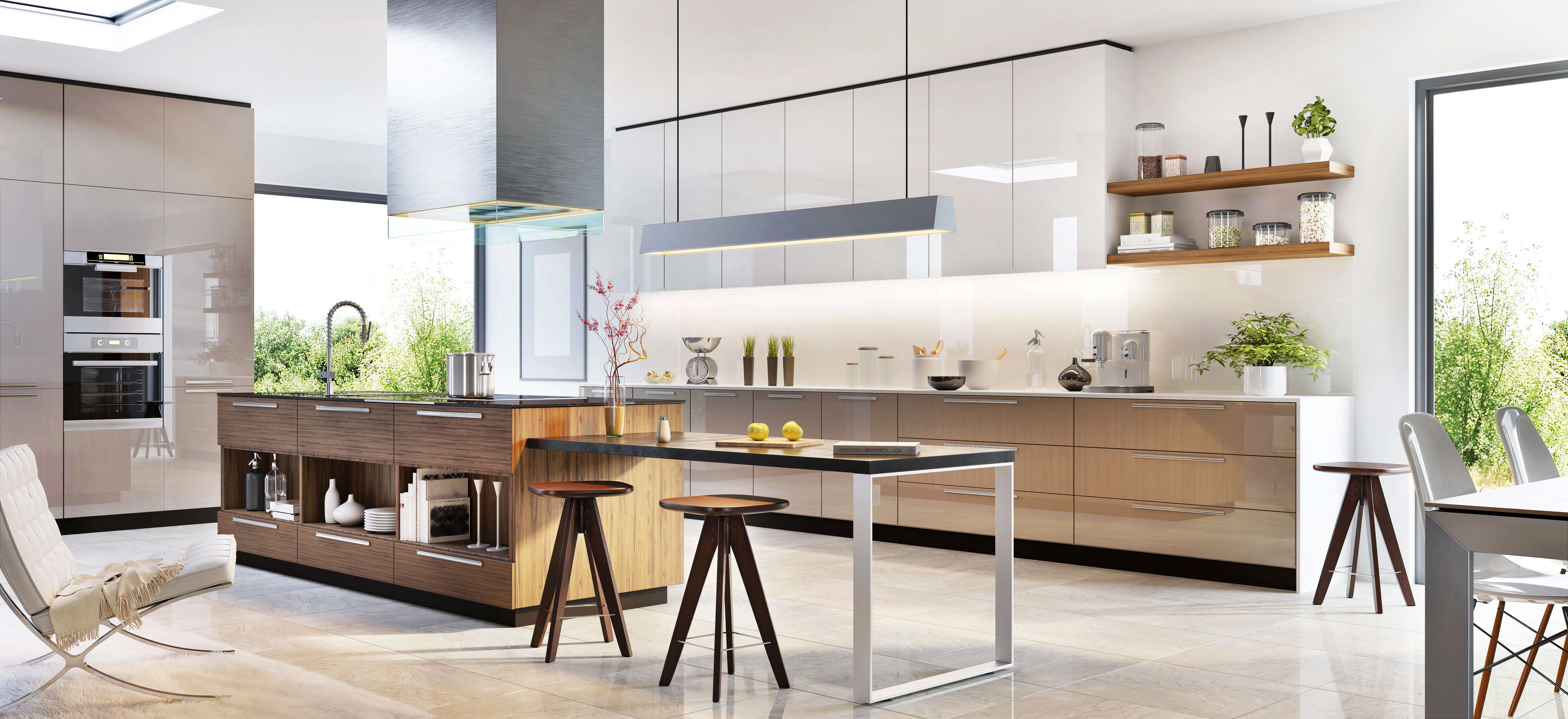 Modern kitchen island layout