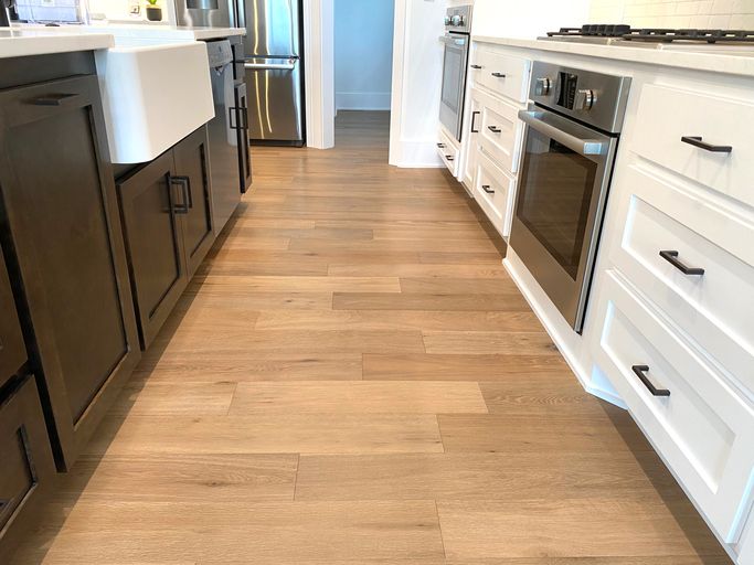 Farmhouse Kitchen Design Ideas: Wood flooring