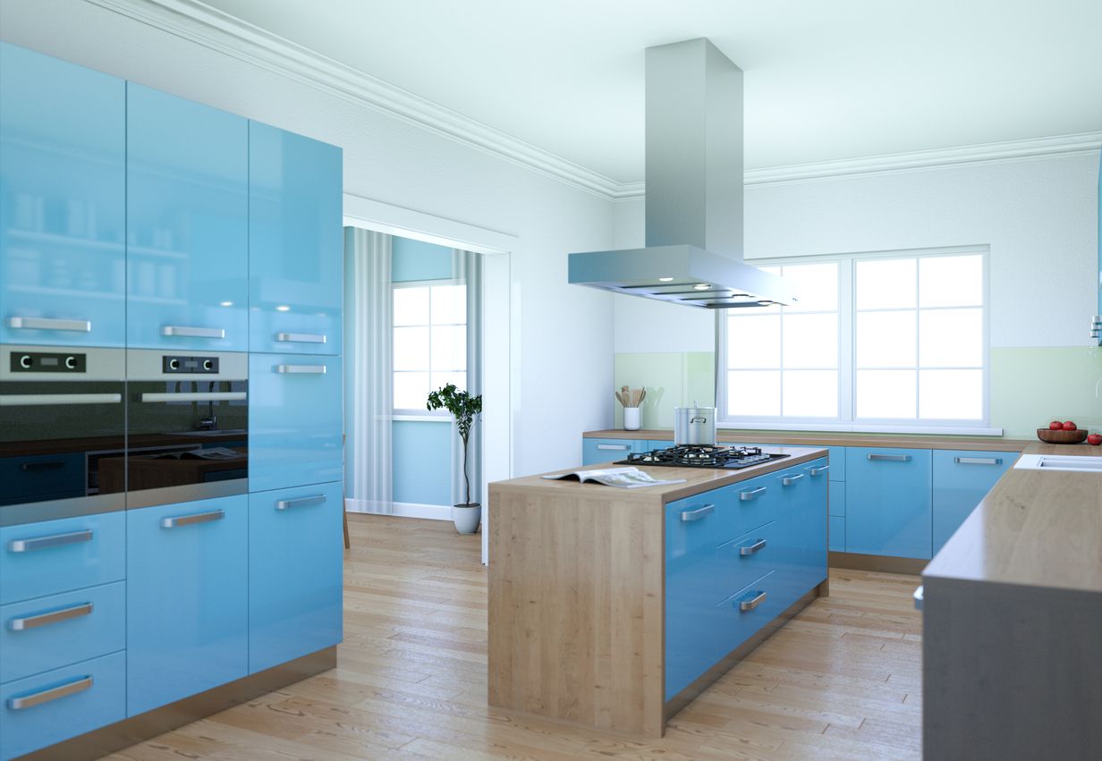 Blue Kitchen Cabinet Ideas For You - Blend Blue and Wood Tones