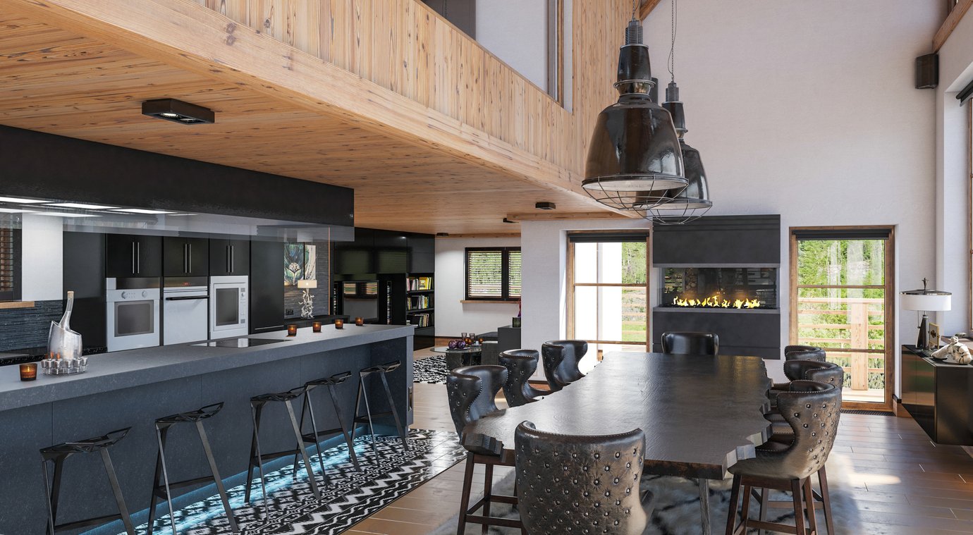 Breathtaking Mountain Modern Kitchen A Retreat For The Senses