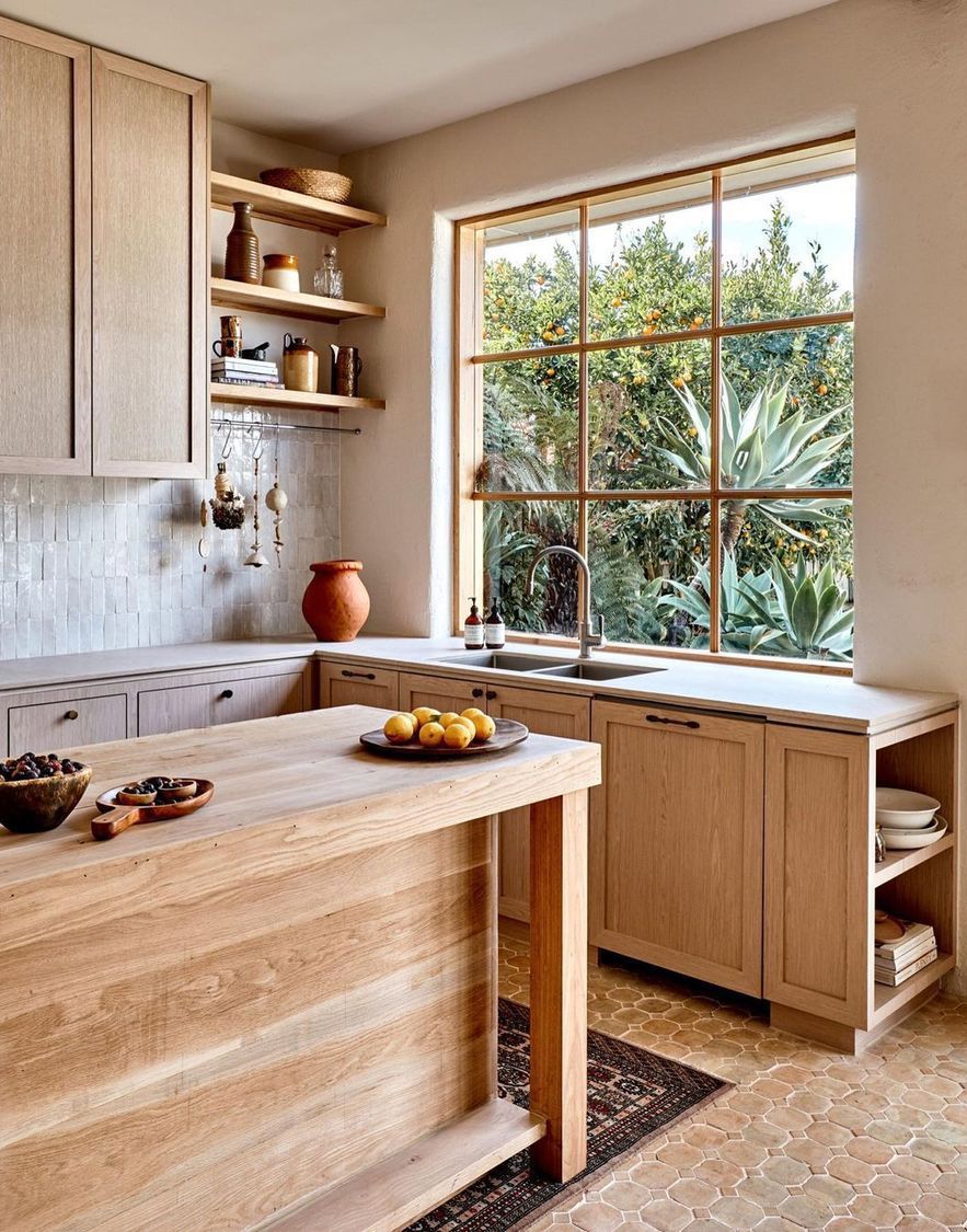 Natural-Wood-Cabinets-Boho-Kitchen-Design-via-@studio_ezra