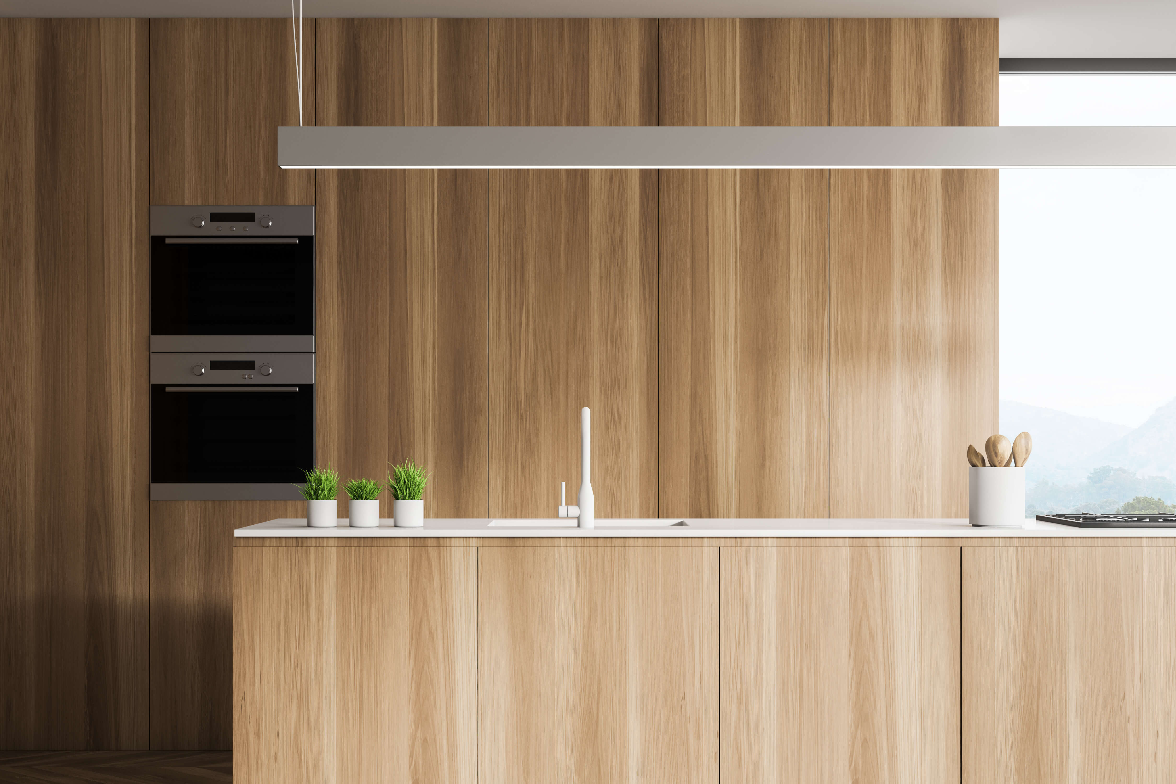 Natural Wood Kitchen Cabinets Mod Cabinetry Minimal Modern